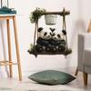 Cute Panda on a Swing Self-Adhesive Wall Stickers, Decor for Bedroom Kitchen Fridge Bathroom Toilet Decoration