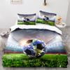 Soccer Duvet Cover Set Football Sport Galaxy Background Polyester Comforter Cover King Queen Twin Full Size For Kids Boys Girl
