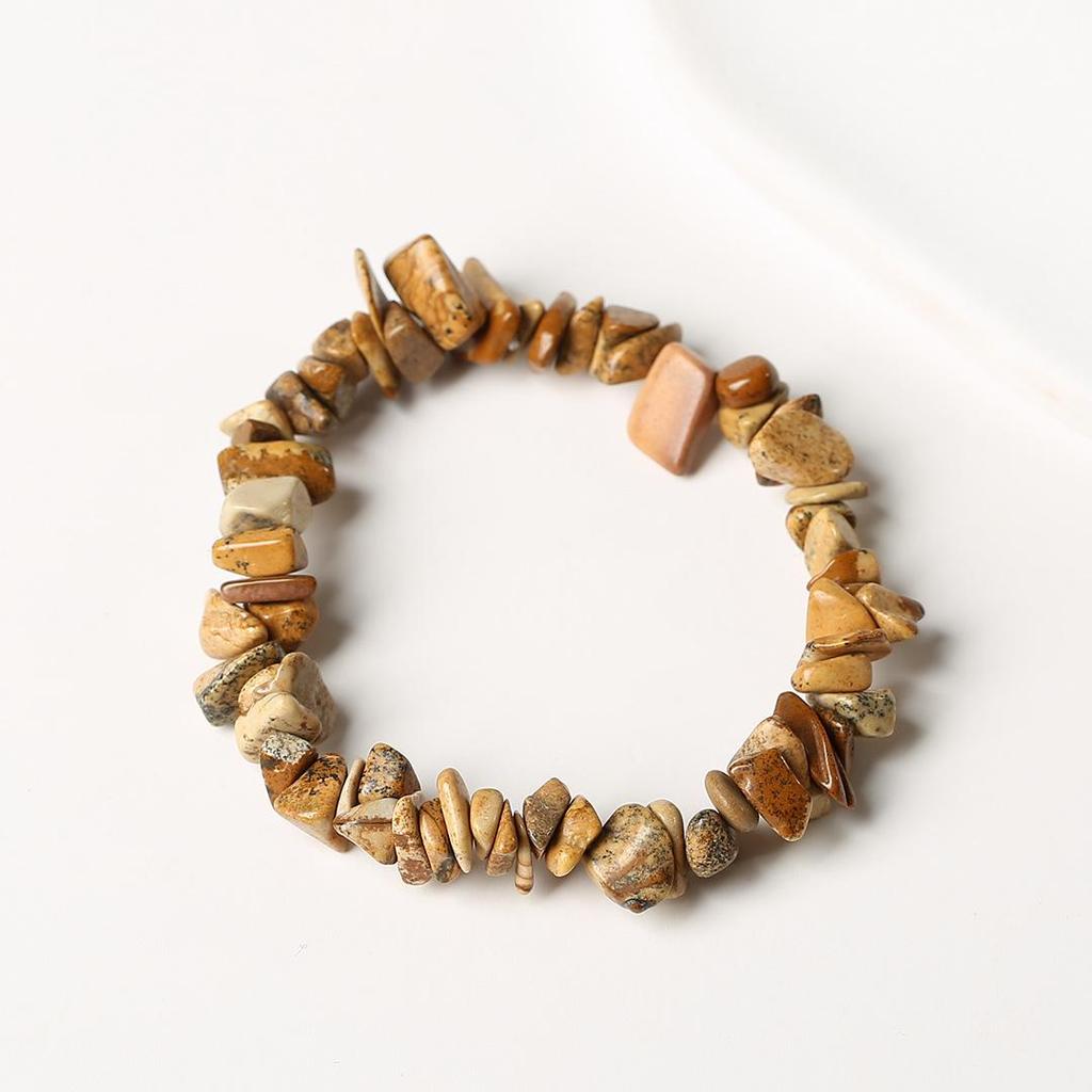Natural Citrine Chip Elastic Bracelet: Irregular Raw Stone Beads in a Fresh Versatile Style