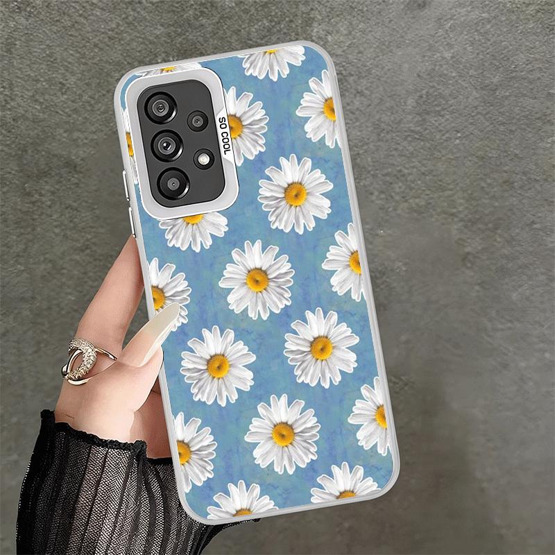 Daisy Flowers Aesthetics Soft Phone Case for Samsung A17 A16 A15 A14 A13 A57 A56 A55 A54 A53 A37 A36 A35 A34 A33 A26 A25 A24 A23