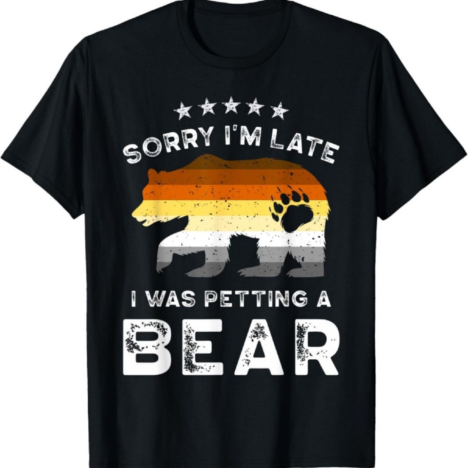 

Gay Bear Pride Funny Petting Bear Paw Retro T-Shirt XXXXXL чорний