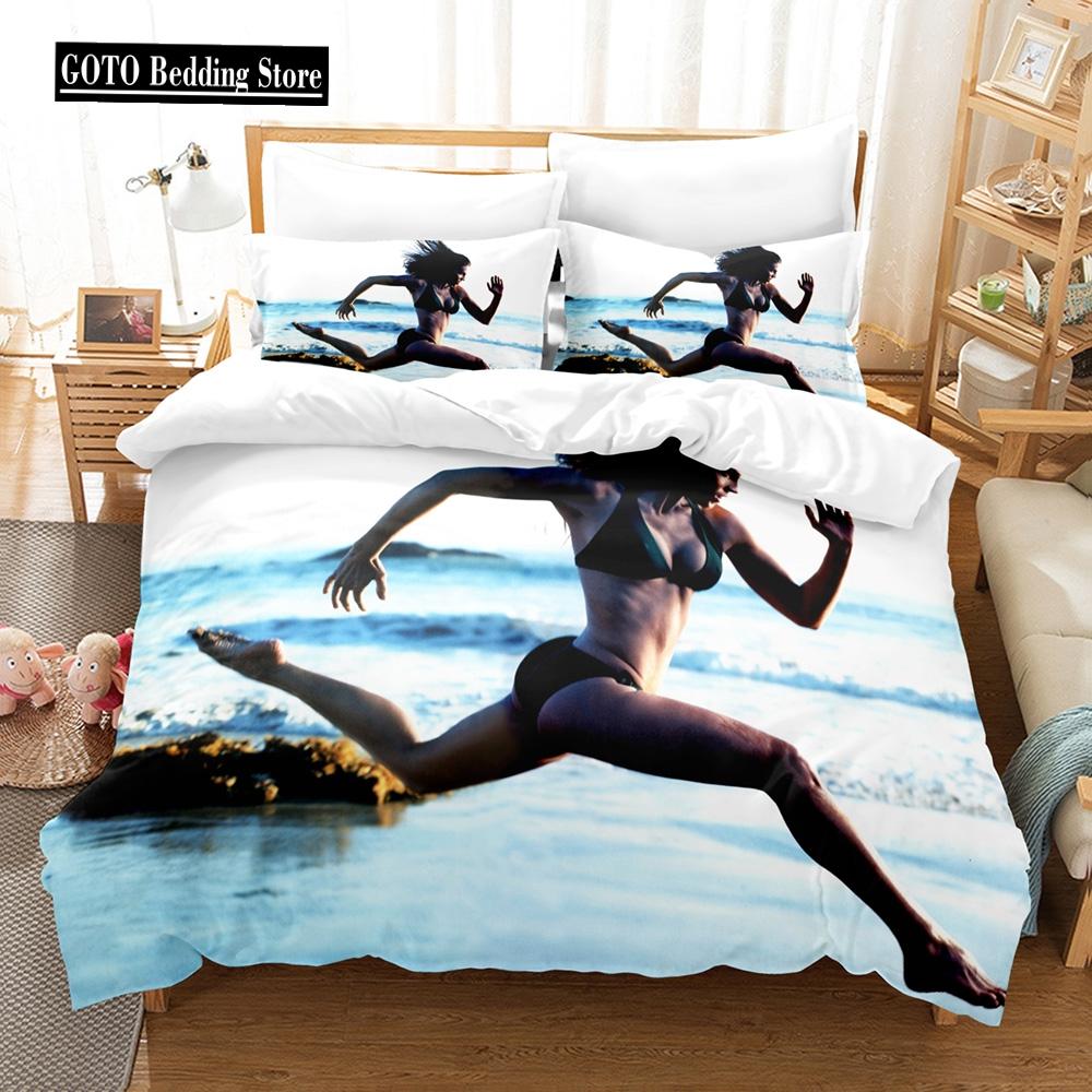 3D Print River Stream Bikini Beauty Bedding Set for Women ,boys Men Super Comfortable Microfiber Fabric Duvet Cover+Pillow Cases