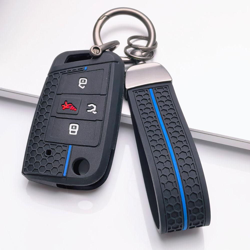 Key Cover for VW Golf Jetta Passat Tiguan GTI Sagitar MK7 GLI Magotan with Keychain Protective Accessory Key Fob Protection Replacement