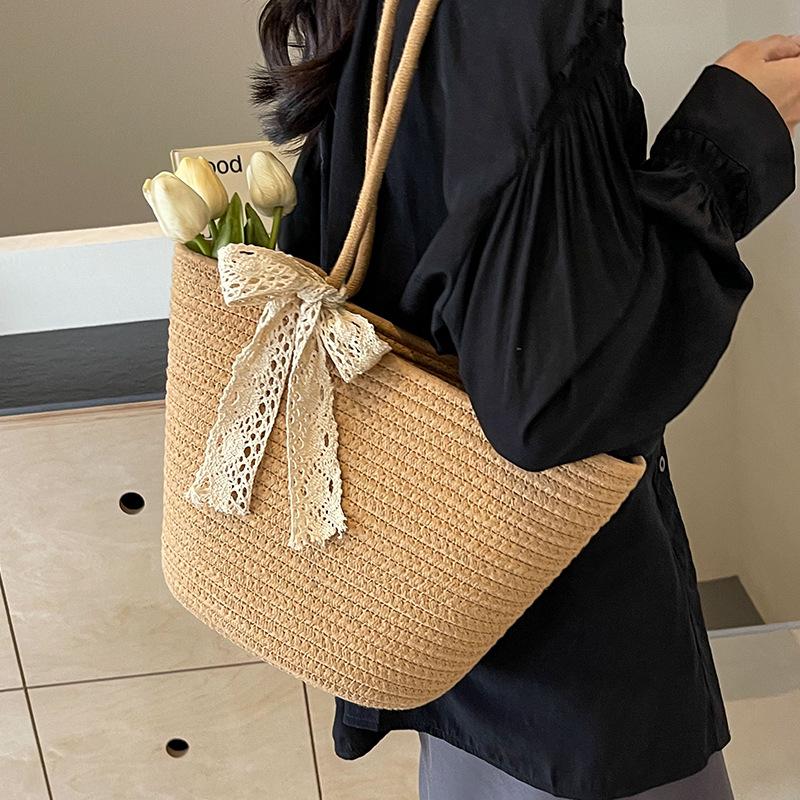 

Women s Large Capacity Hand-Woven Tote Bag - 2024 Early Spring Beach & Outing Bag