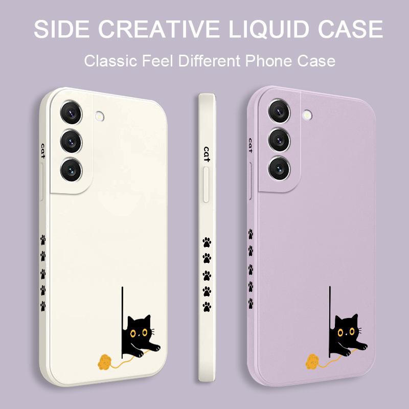 Custodia per Telefono Gatti nel Panico per Samsung Galaxy A37 A57 Copertura in Silicone Liquido