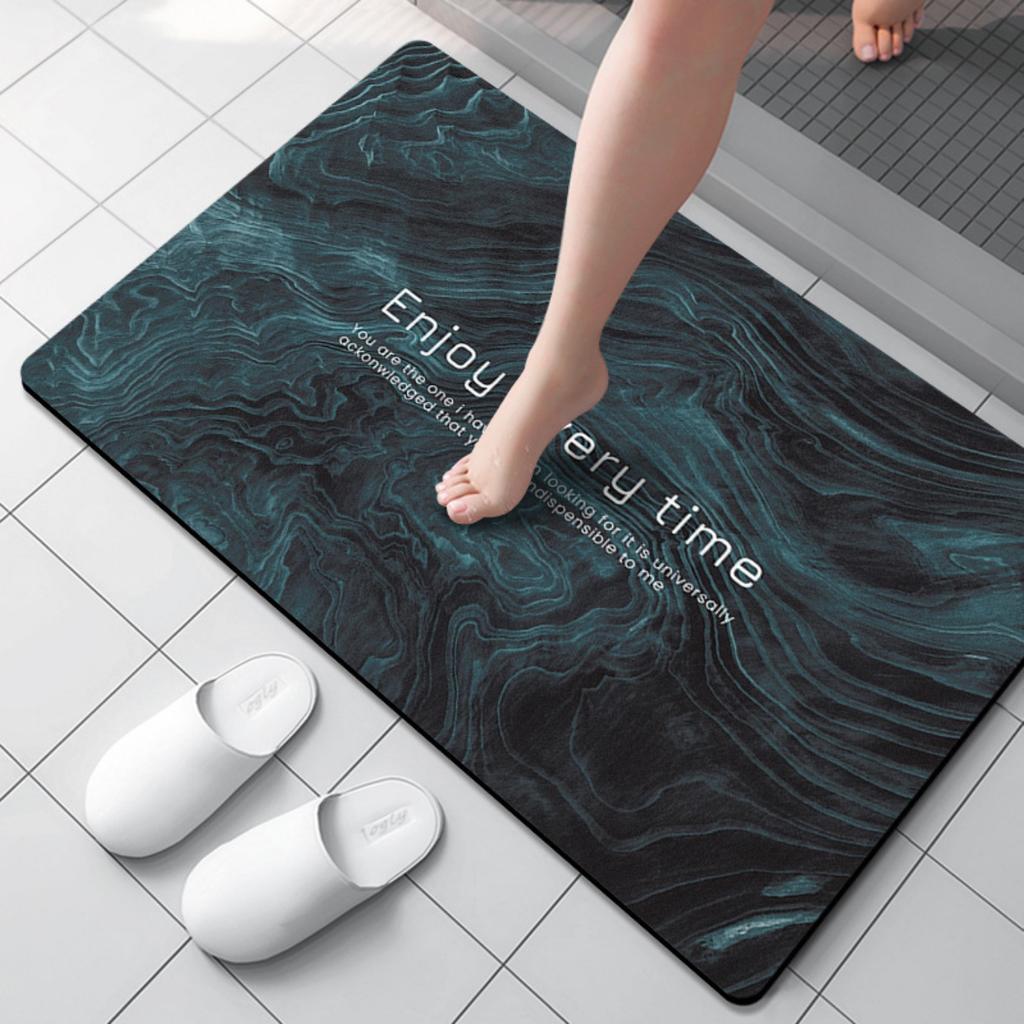 Diatom Printing Bathroom Thickening Mat Bath Non-slip Carpets In Wash Basin Bathtub Side Floor Rug Shower Room Doormat Memory Foam 3D Pad