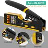RJ45 Crimp Tool Kit Pass Through Cat6 Crimping Tool For Cat5 Cat5e Cat6 8P8C Connector, All-in-one Ethernet Crimper