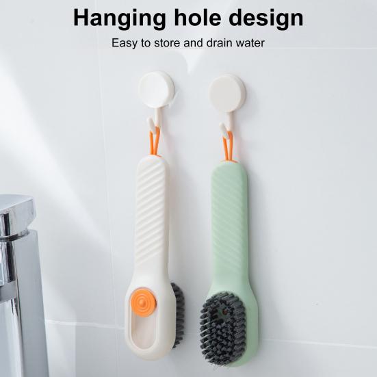 

Shoes Cleaning Brush Ergonomic Handle Sturdy Multifunction Soap Dispenser Brush Multifunctional Cleaning Tool зелений