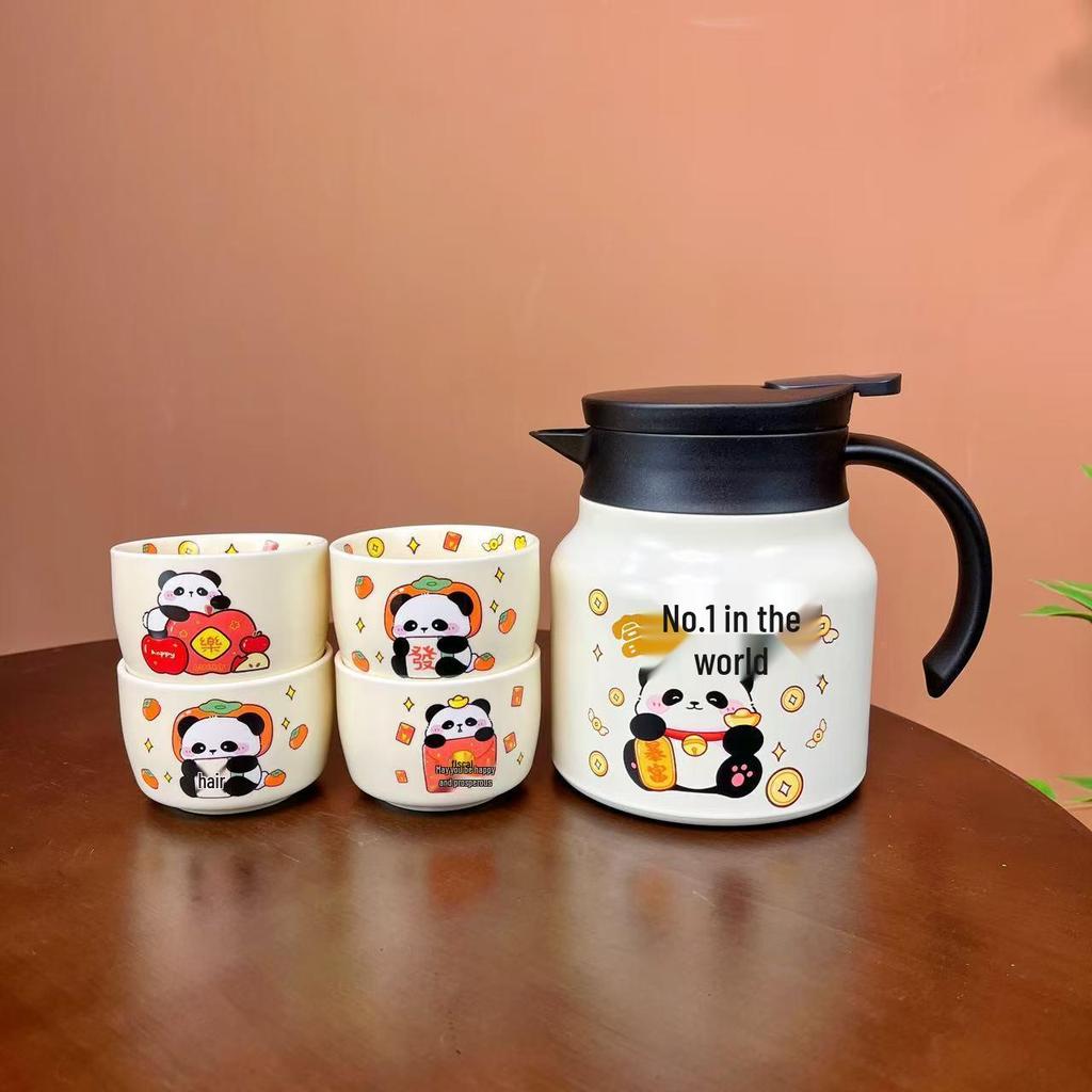 Panda Insulated Tea Pot, 316 Stainless Steel, Compact Size, Tea & Water Separation