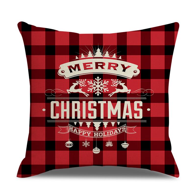 Schottische Weihnachten Einseitige Leinen-Kissenhülle Wohnzimmer-Kissenhülle Bett-Kissenhülle Schlafzimmer-Kissenhülle