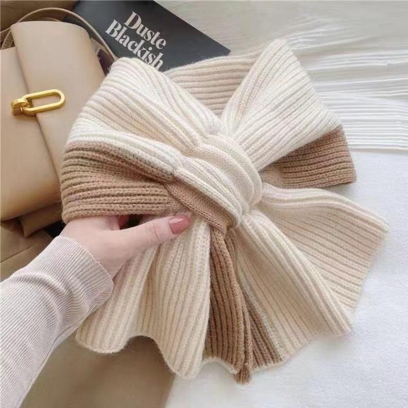 Christmas Scarf Women's Winter Senior Outdoor Street Red Versatile Jacquard Elk Warm Knitted Scarf