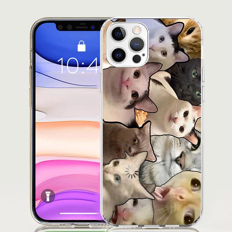 Crying Cat Memes Phone Case For iPhone 18 17 Air 16 15 Plus 11 14 Pro Max 13 Mini 12 7 8 + SE Pattern Art Customized Cover 17 Air 1