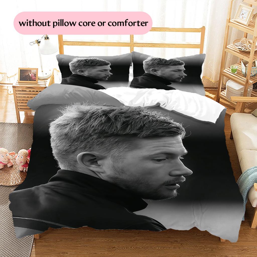 Biancheria da letto con motivo Kevin De Bruyne Decorazione per la casa Regalo di compleanno (1 * copripiumino + 2 * federa, senza nucleo),merchandising per fan.