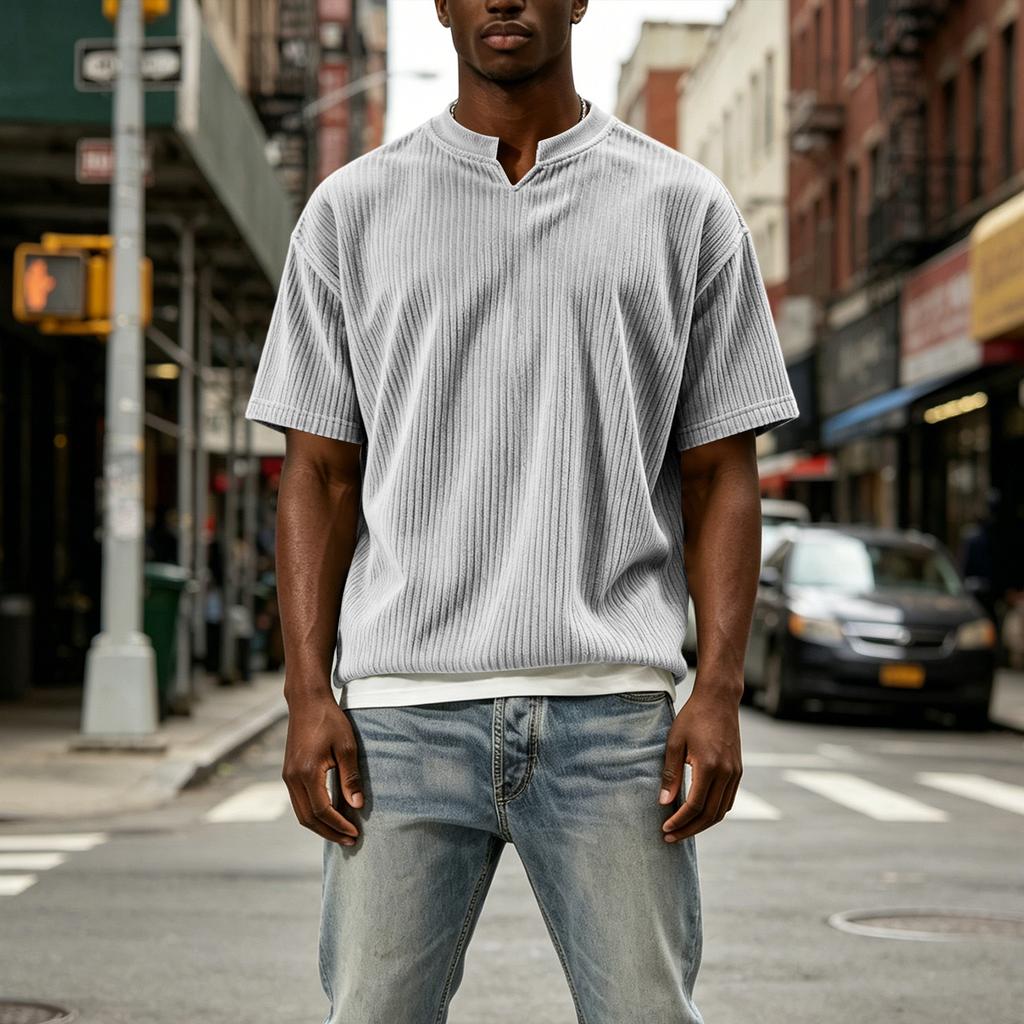 Men's Casual Two-Layer Short Sleeve T-Shirt - Fashionable Look Top for Summer Everyday Wear - Slim Fit Basic Tee for Men