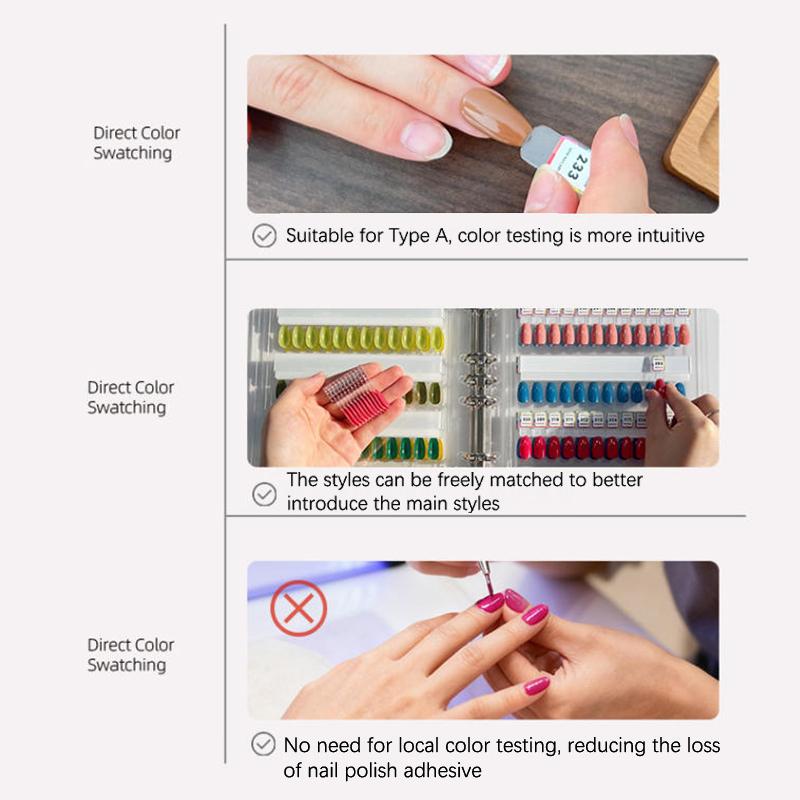 120/180/240 Transparent Colors Magnetic Tips Nail Art Swatch Book Manicure Color Test Storage Book Large Acrylic Works Display