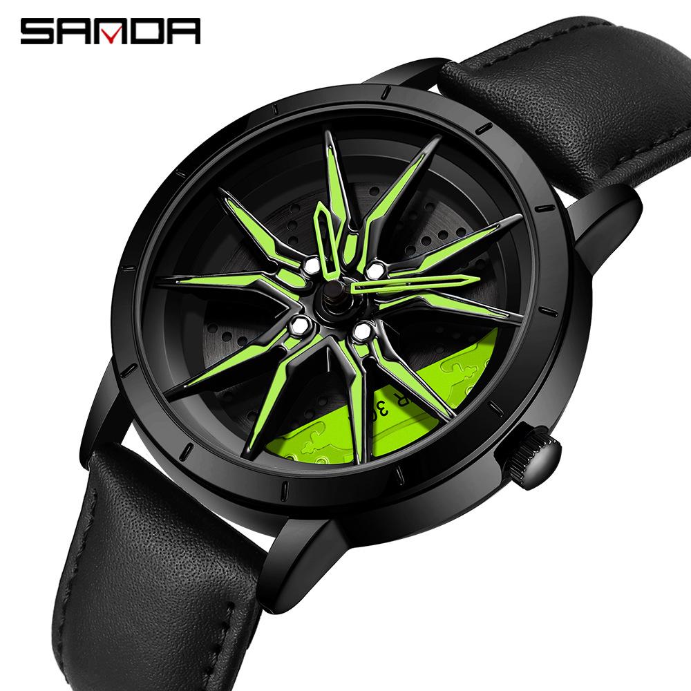 Sanda Meilleure Vente 1088 Montre pour Adolescent: Personnalisé, Cadran Rotatif 3D, Tendance, Quartz Étanche.