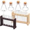 BESTonZON 2 Sets Scale Equipment Glass Household Doll House Set Dollhouse Miniature Test Tubes Wood Decorations Tiny House Test Tubes Mini House