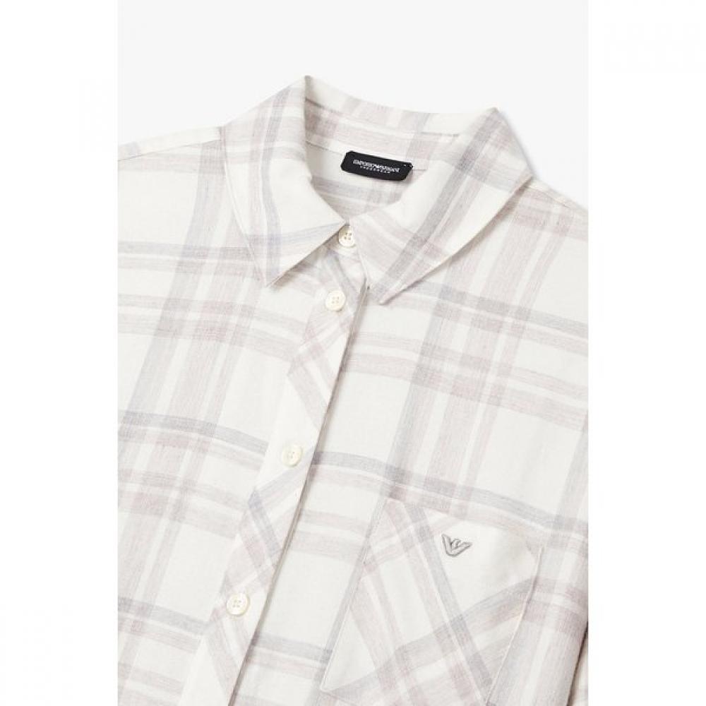 Emporio Armani Women S Check Pattern Logo Pocket Shirt dreSS  0825318501 