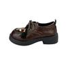 Flat bottom lace-up women's shallow mouth small leather shoes autumn new retro British style Japanese jk single shoes women