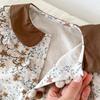 Baby Clothes Bodysuit Long Sleeve Girls Coverall Lace Newborn Baby Preparing for Birth Gift Monthly Photo Collar Floral Pattern Brown 6M [Baby koi]