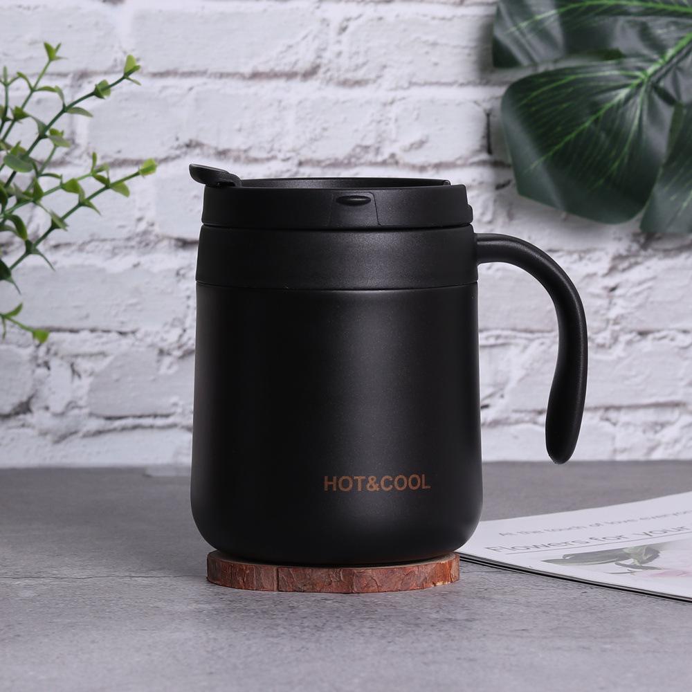 Stainless Steel Insulated Office Mug with Handle - Portable Coffee & Tea Cup for Men and Women