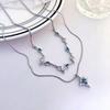 2025 Blue-Green Double-Layer Star Necklace: Unique Niche Design & Fashionable Sweater Chain for Women.