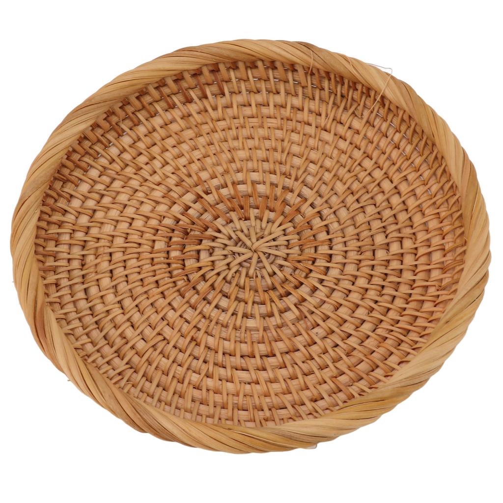 Ratanový podnos na ovoce ručně tkaný elegantní tradiční servírovací podnos z přírodního ratanu na kuchyňskou linku