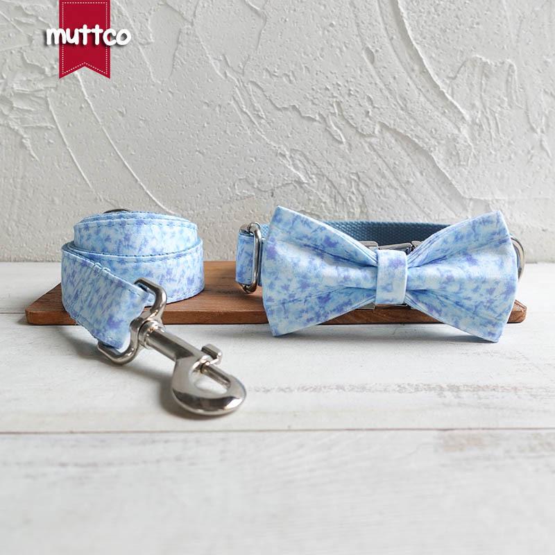 MUTTCO Blue Fire Pet Tie Collar & Leash Set UDC-137 S