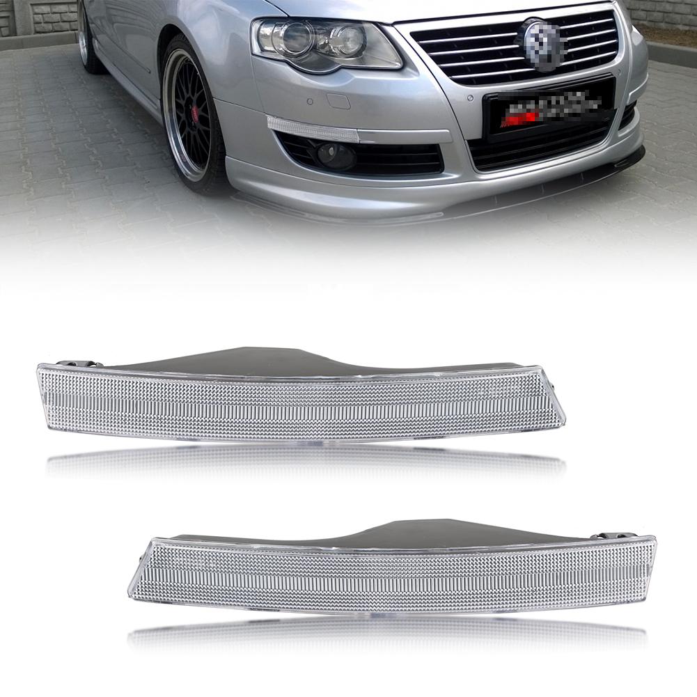 2Pcs Front Corner Side Marker Light Turn Warning Turn Signal Light Parking Light For 2006 2007 2008 2009 2010 Volkswagen Passat