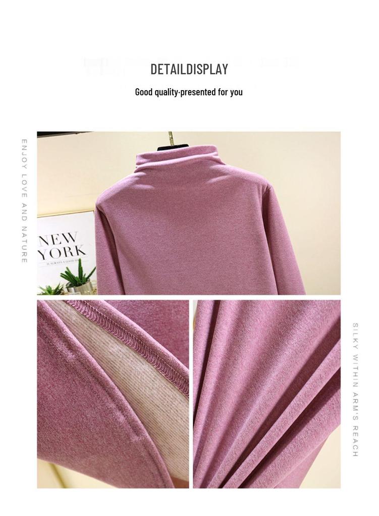 Women's Plus Velvet Long Sleeve Warm Base Layer Top