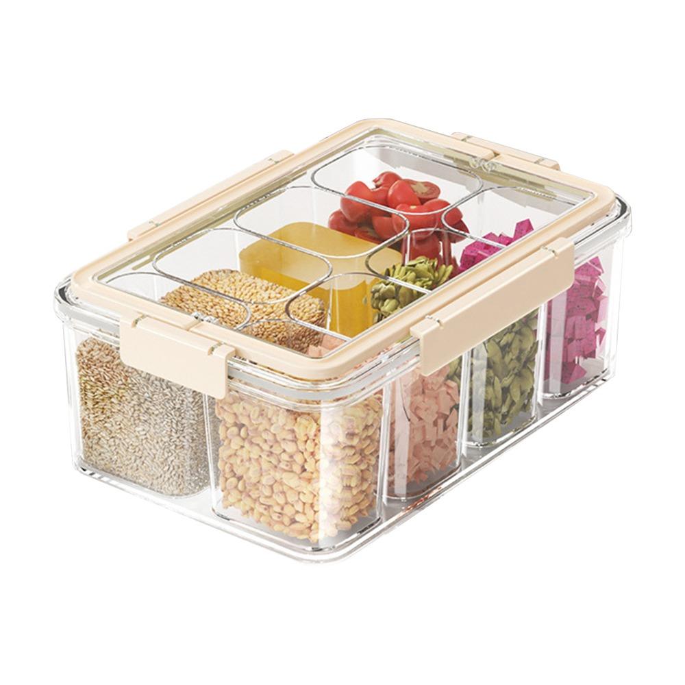 9 Grids Divided Serving Tray Clear Snack Fruits Box Portable Kitchen Storage Box  Food Storage