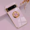 Stilvolle Galvanik Weiche Silikon Stoßfeste Hülle für Google Pixel 10 9 8 7 Pro XL 9A 8A 7A Auto Magnetischer Ring Halter Schutzhülle