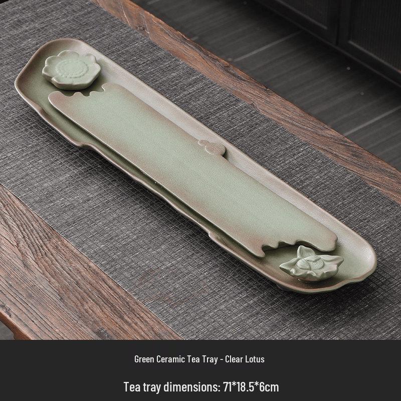 Chaxun Green Pottery Tea Tray