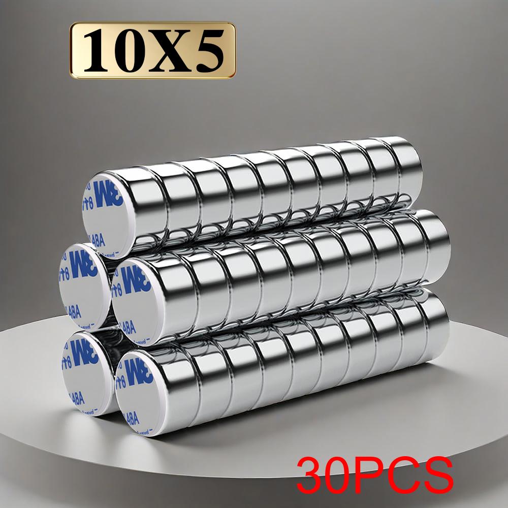 10x5mm Super Powerful Round Neodymium Magnet With double-sided adhesive Magnet N35 Strong Permanent Magnetic imanes