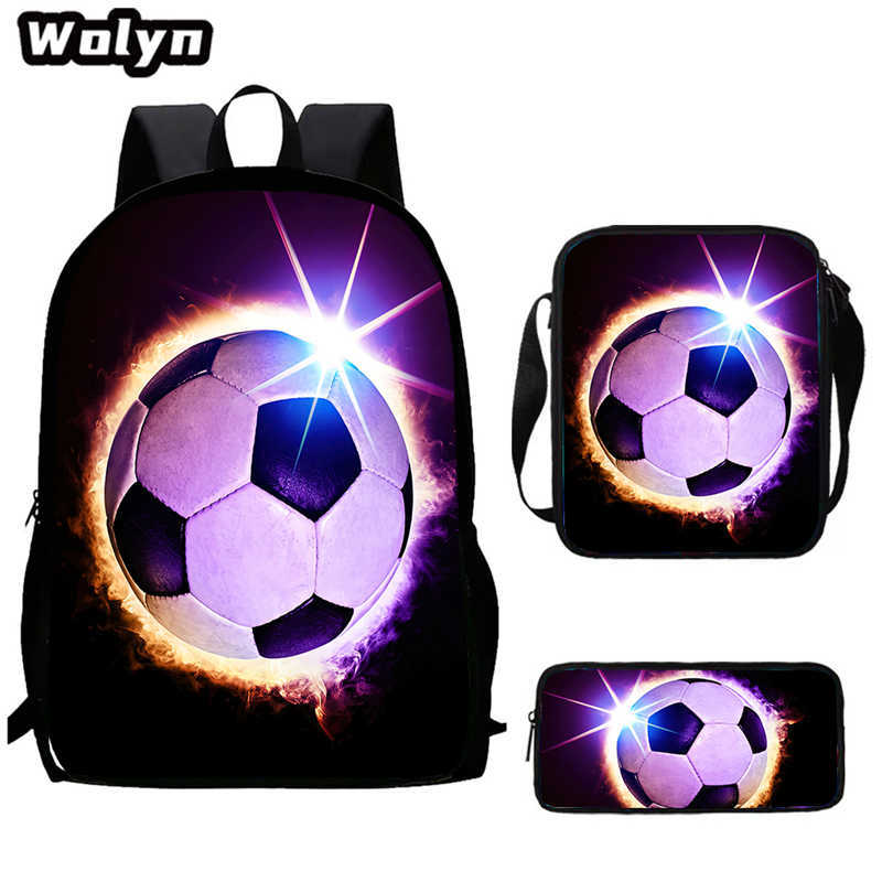 Football School Bag High Definition Waterproof Printing Multi-Functional Load Reduction Ridge Backpack