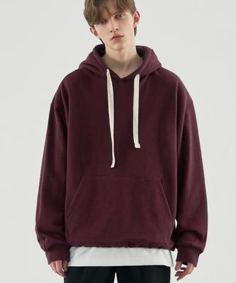 Layered String Tape Hoodie [Burgundy]