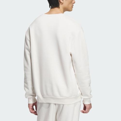 Adidas Originals Sports Casual Crewneck Pullover Sweatshirt, Unisex, White