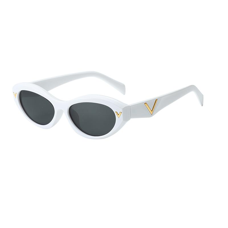 Trendy Cat Eye Sunglasses For Women UV Protection High End Letters V Design Personalized Fashion 77115