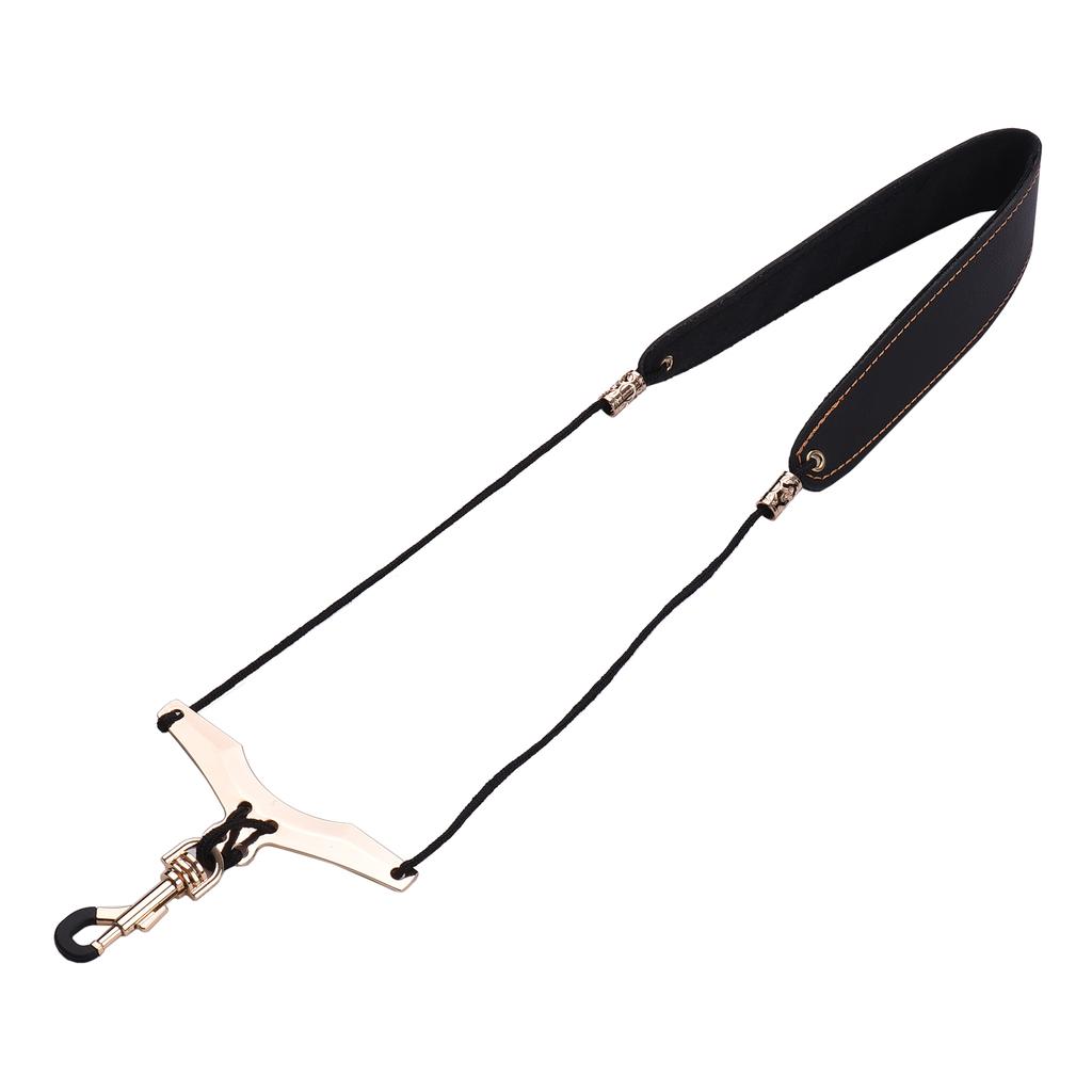 Saxophone Neck Strap Soft Leather Padded Sax Strap with Metal Hook for Saxophones Clarinets