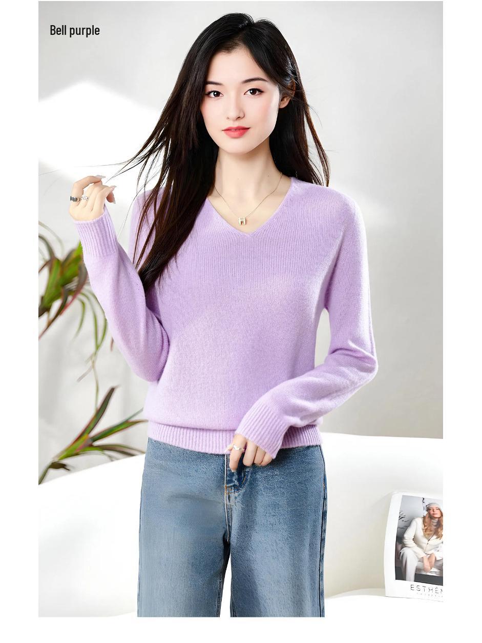 

Seamless Pure Wool V-Neck Women s Loose Fit Cardigan Sweater L