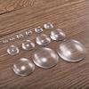 Kristallen Concave-Convexe Glazen Patch voor Doe-het-zelf Sieraden - Rond, Wit, Platte Achterkant