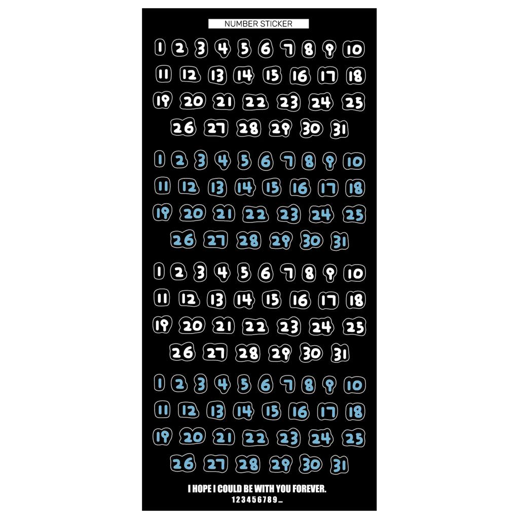 1 buc. Font drăguț pentru copii de desene animate Nr. 1 ~ 31 Autocolante de numere Calendar Planner Scrapbooking Jurnal Zi lunară Zilnic Oră Etichetă Decorare