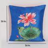 KOKO MAISON INC Lotus Joy Polystain Cushion Cover | Flap Closure | Digital Printed