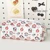 Cartoon Red Apple Puppy Printed Pencil Case Large Capacity Portable Storage Bag Stationery Makeup Bag Gifts