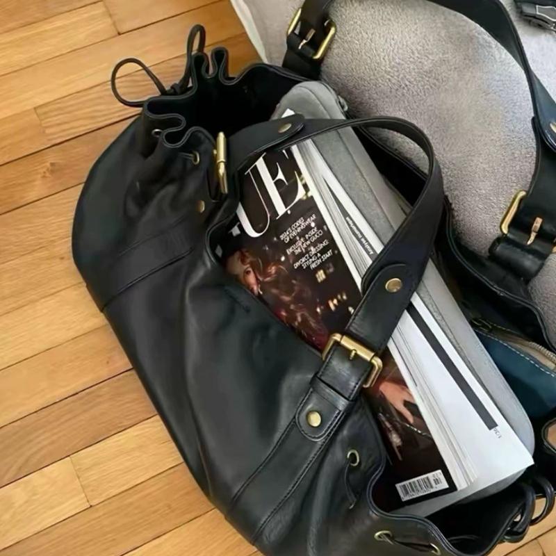 Women's Crossbody Large Capacity Simple Handbag Commuter Shoulder Boston Bag Stylish Versatile Work Bag Soft Polyester Interior