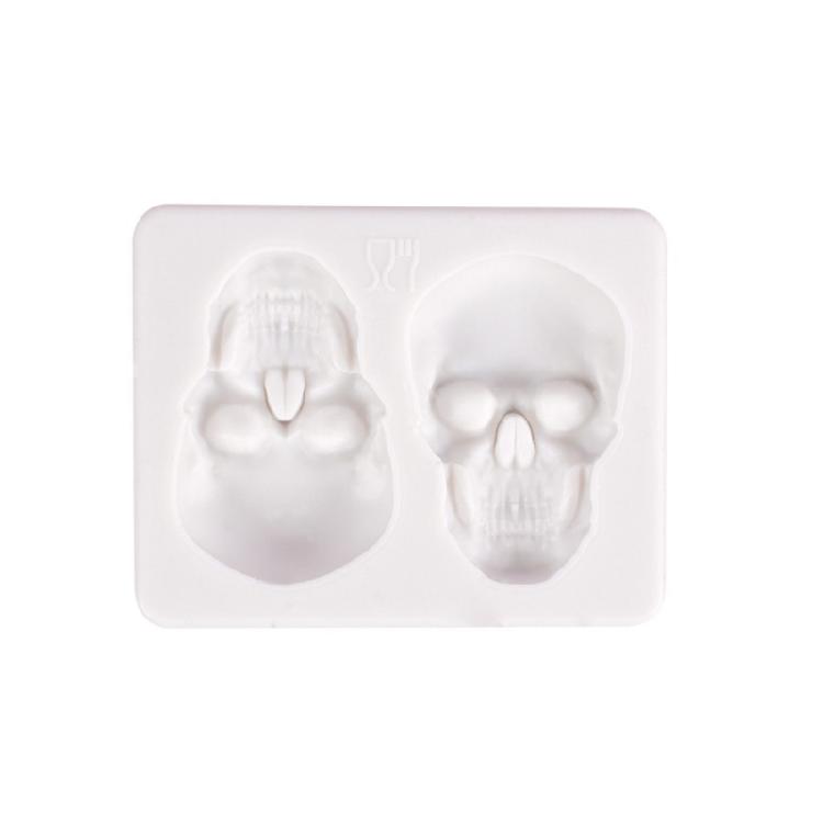 Halloween Skull Silicone Mold 3D Fondant Mould DIY Baking Tool Easy to Clean