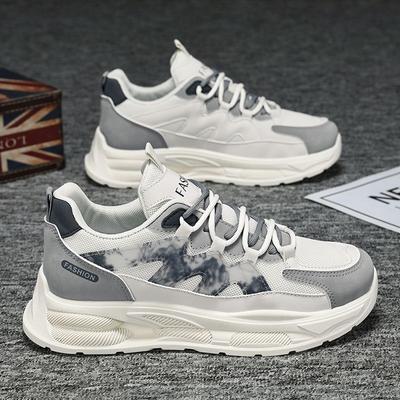 Jesień Nowe Modne Buty Męskie Etniczne Vintage Męskie Codzienne Sneakersy na Platformie Wszechstronne Oddychające Odporne na Zużycie Treningowe Tenisówki