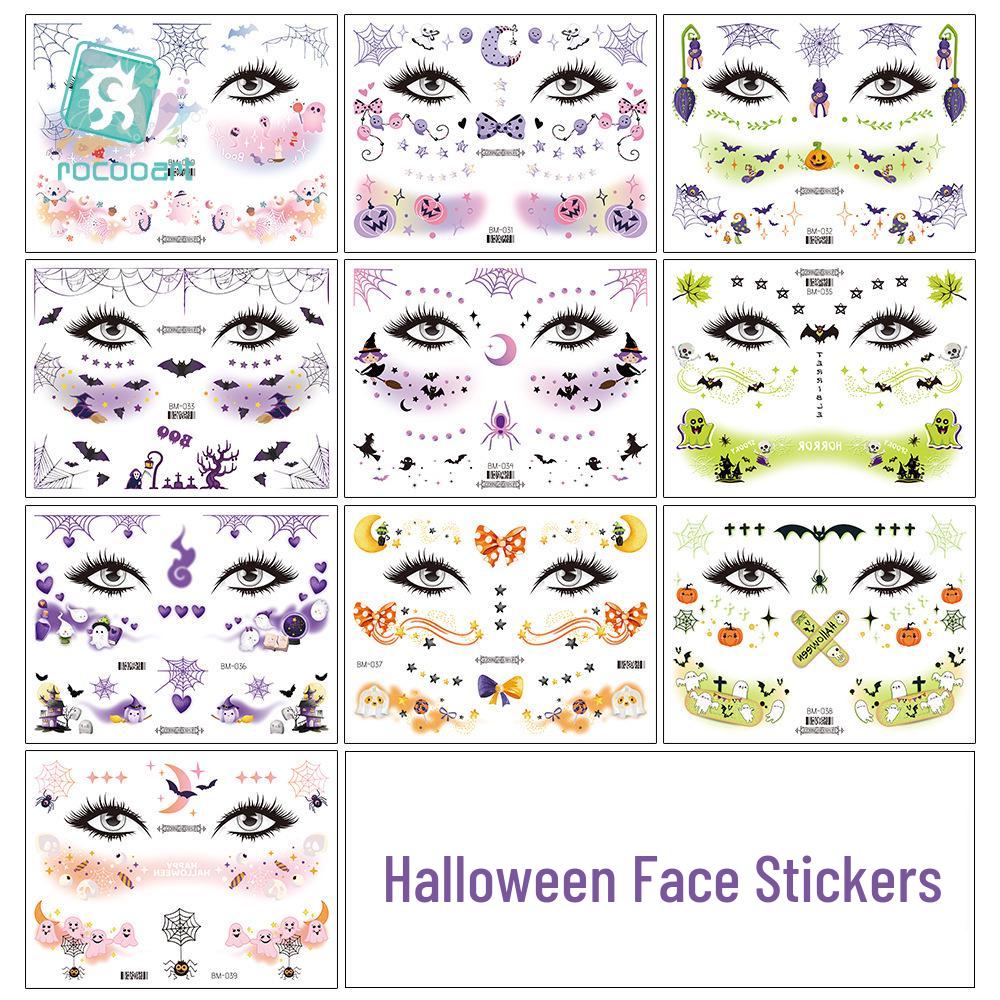 Waterproof Halloween Bat Face Stickers for Kids - Aesthetic Temporary Tattoos
