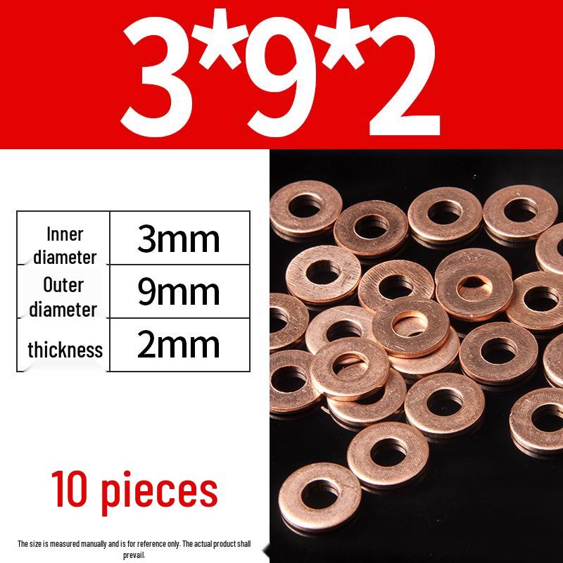2mm Pure Red Copper Sealing Ring Marine Instrument Flat Washer