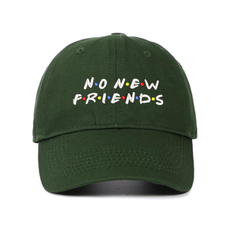 Korean Style 'No New Friends' Embroidered Unisex Baseball Cap with Sun Visor